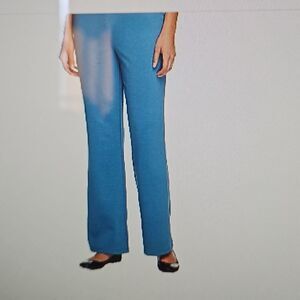 WOMAN WITH CONTROL  PETITE  PONTE  DI ROMA KNIT BOOT CUT PANTS PL